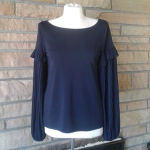 Banana Republic Navy Balloon Sleeve Blouse